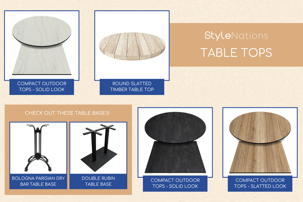 Table Top options for nyc restaurant furniture