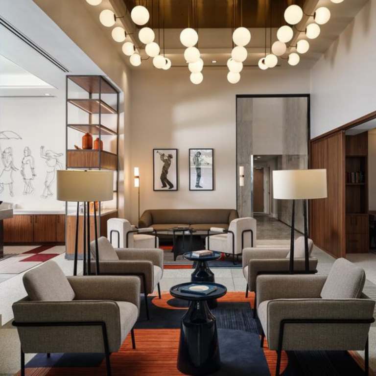 Hotel Lobby with Lounge Chairs
