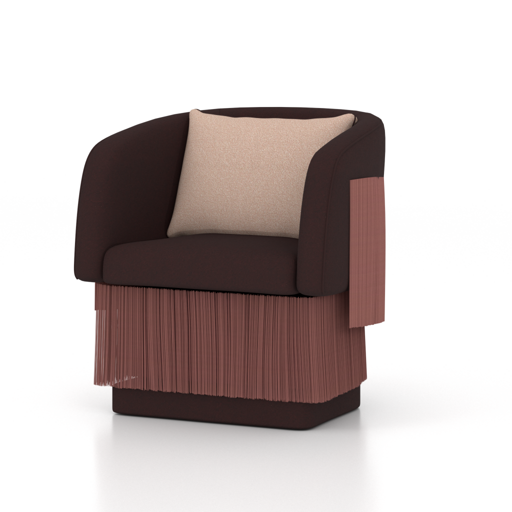 Custom Tassle Lounge Chair Rev2-Angled