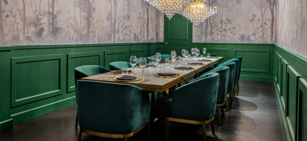 The Admiral Hotel- Green Dining Chair, And Communal table